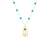Retro Ethnic Style Turquoise Beaded Dream Catcher Pendant Necklace In Titanium Steel And Stainless Steel With Electroplating For Women