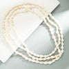 Retro Ethnic Style White Shell Conch Long Necklace With Zircon Pendant Multi Layer Ball Chain Jewelry