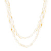 Retro Ethnic Style White Shell Conch Long Necklace With Zircon Pendant Multi Layer Ball Chain Jewelry