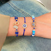 Retro Evil Eye Woven Fabric Handmade Unisex Bracelet Three Piece Suit