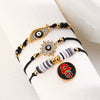 Retro Evil Eye Woven Fabric Handmade Unisex Bracelet Three Piece Suit
