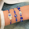 Retro Evil Eye Woven Fabric Handmade Unisex Bracelet Three Piece Suit