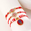 Retro Evil Eye Woven Fabric Handmade Unisex Bracelet Three Piece Suit