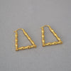 Retro Exaggerated Geometric Earrings For Women Copper Gold Plated With Bamboo Texture Elegant Modern Statement Jewelry