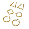 Retro Exaggerated Geometric Earrings For Women Copper Gold Plated With Bamboo Texture Elegant Modern Statement Jewelry