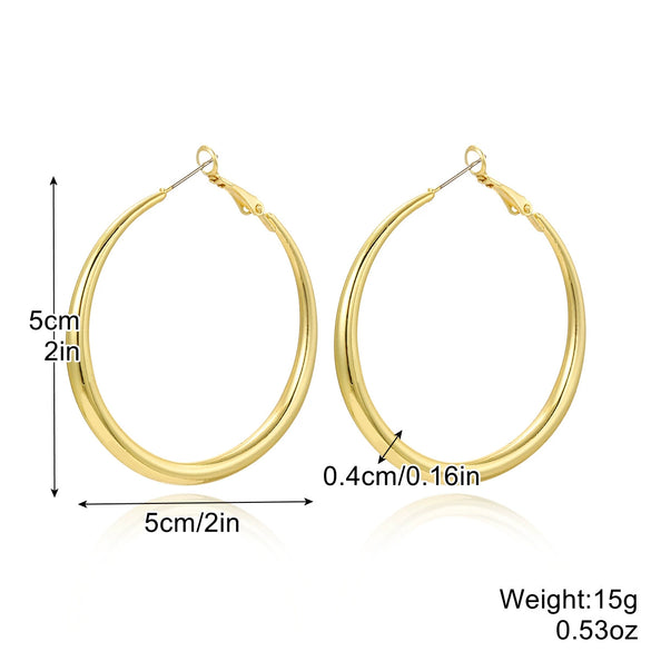 Retro Exaggerated Metal Geometric Hoop Earrings For Women With Electroplating