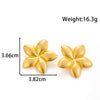 Retro Exaggerated Petal Irregular Titanium Steel Earrings For Girls With Electroplating And Flower Design