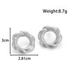 Retro Exaggerated Petal Irregular Titanium Steel Earrings For Girls With Electroplating And Flower Design