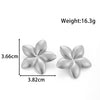 Retro Exaggerated Petal Irregular Titanium Steel Earrings For Girls With Electroplating And Flower Design