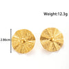 Retro Exaggerated Petal Irregular Titanium Steel Earrings For Girls With Electroplating And Flower Design