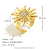 Retro Exaggerated Stainless Steel Open Ring With Geometric Zircon And 18K Gold Plated Electroplating