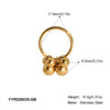 Retro Exquisite All Match Ins Design Stainless Steel Geometric Ball Ring Pvd Furnace Vacuum Real Gold Plated Unisex Adjustable Ring