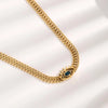 Wholesale Jewelry Retro Eye 304 Stainless Steel Rhinestones 18K Gold Plated Plating Inlay Pendant Necklace