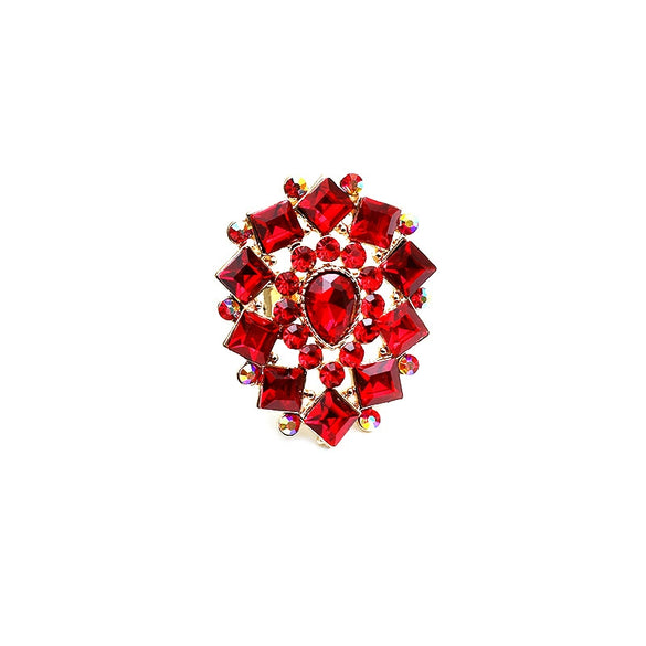 Retro Fashion Alloy Adjustable Open Ring With Drop Shaped Diamond Flower Design For Unisex