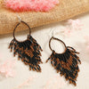 Retro Fashion Alloy Beaded Tassel Earrings Long Bohemian Style Dangle Earrings For Women