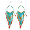 Retro Fashion Alloy Beaded Tassel Earrings Long Bohemian Style Dangle Earrings For Women