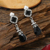 Retro Fashion Alloy Water Drop Clip On Earrings With Diamond Accents Geometric Bohemian Style Women's Jewelry