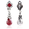 Retro Fashion Alloy Water Drop Clip On Earrings With Diamond Accents Geometric Bohemian Style Women's Jewelry