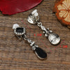 Retro Fashion Alloy Water Drop Clip On Earrings With Diamond Accents Geometric Bohemian Style Women's Jewelry