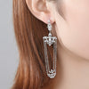 Retro Fashion Copper Geometric Chain Tassel Earrings With Inlaid Zircon For Women