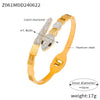 Retro Fashion Diamond Hollow Opening Spring Bracelet In Titanium Steel With Electroplating Treatment