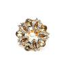 Retro Fashion Exaggerated Adjustable Alloy Flower Ring With Diamond Inlay For Women And Men
