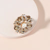 Retro Fashion Exaggerated Adjustable Alloy Flower Ring With Diamond Inlay For Women And Men