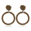 Retro Fashion Handmade Beaded Acrylic And Wood Earrings With Elegant Temperament Design For Women Wholesale