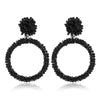 Retro Fashion Handmade Beaded Acrylic And Wood Earrings With Elegant Temperament Design For Women Wholesale