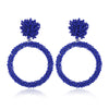 Retro Fashion Handmade Beaded Acrylic And Wood Earrings With Elegant Temperament Design For Women Wholesale