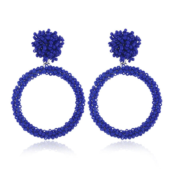 Retro Fashion Handmade Beaded Acrylic And Wood Earrings With Elegant Temperament Design For Women Wholesale