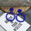 Retro Fashion Handmade Beaded Acrylic And Wood Earrings With Elegant Temperament Design For Women Wholesale