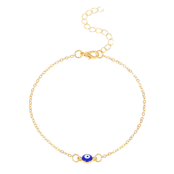 Retro Fashion New Diamondencrusted Geometric Devil's Eye Anklet Women's Alloy Jewelry
