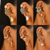 Retro Fashion Niche Ear Stud Ear Buckle Ear Clip For Women Alloy Material Drop Shape Electroplating Treatment