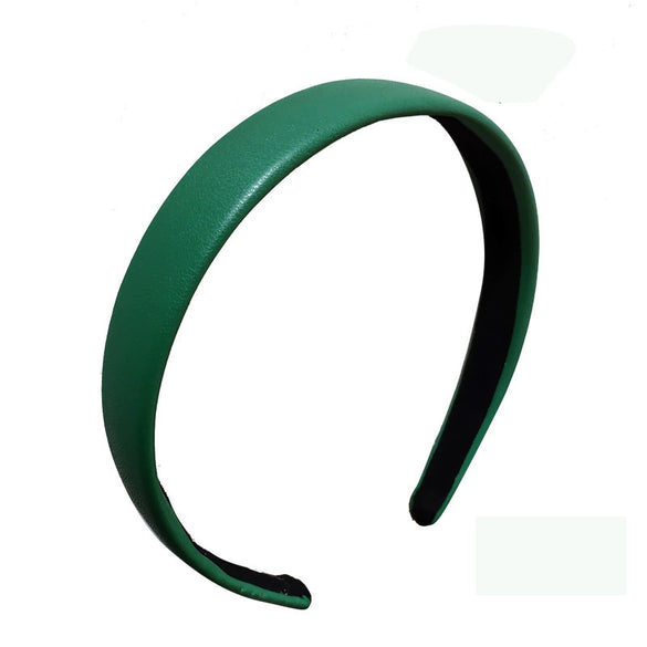 Retro Fashion Pu Leather Headband Chic French Elegant Solid Color Hair Band For Women