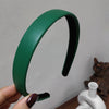 Retro Fashion Pu Leather Headband Chic French Elegant Solid Color Hair Band For Women