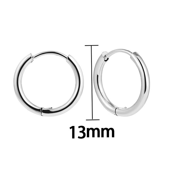 Retro Fashion Simple Geometric Round Hoop Earring Electroplating Unisex