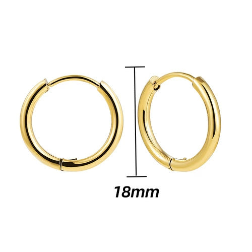 Retro Fashion Simple Geometric Round Hoop Earring Electroplating Unisex