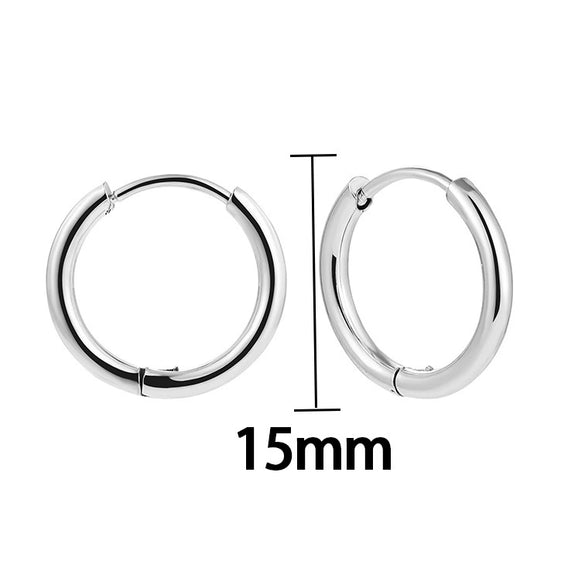 Retro Fashion Simple Geometric Round Hoop Earring Electroplating Unisex