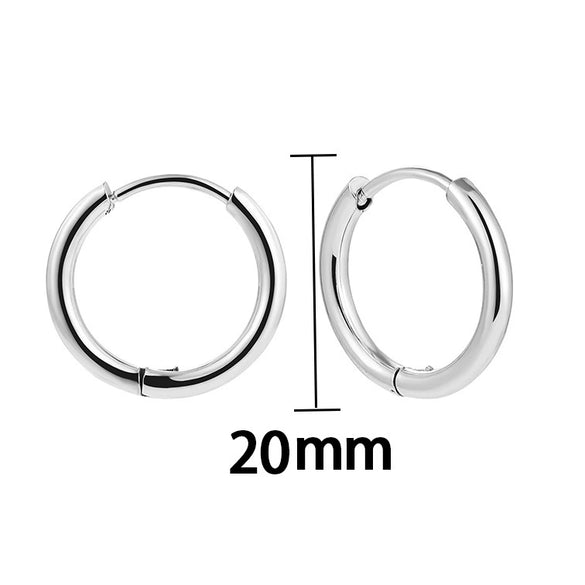 Retro Fashion Simple Geometric Round Hoop Earring Electroplating Unisex
