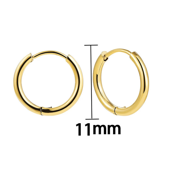 Retro Fashion Simple Geometric Round Hoop Earring Electroplating Unisex