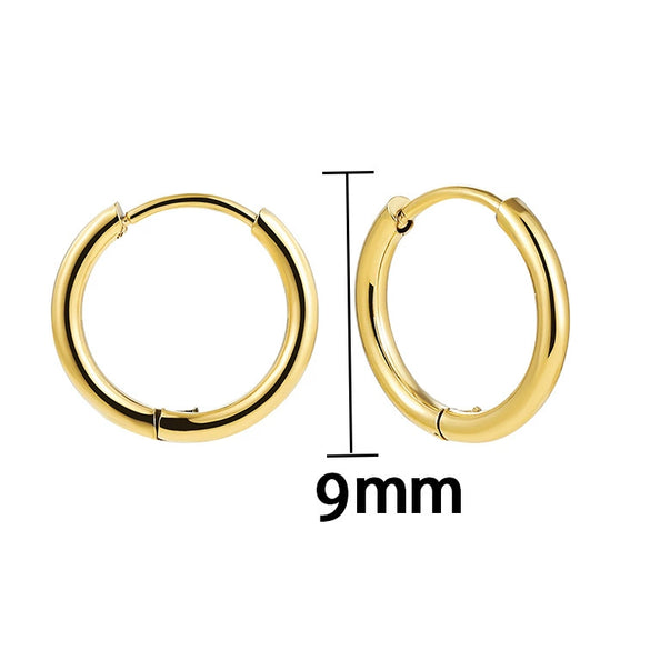 Retro Fashion Simple Geometric Round Hoop Earring Electroplating Unisex