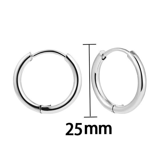 Retro Fashion Simple Geometric Round Hoop Earring Electroplating Unisex