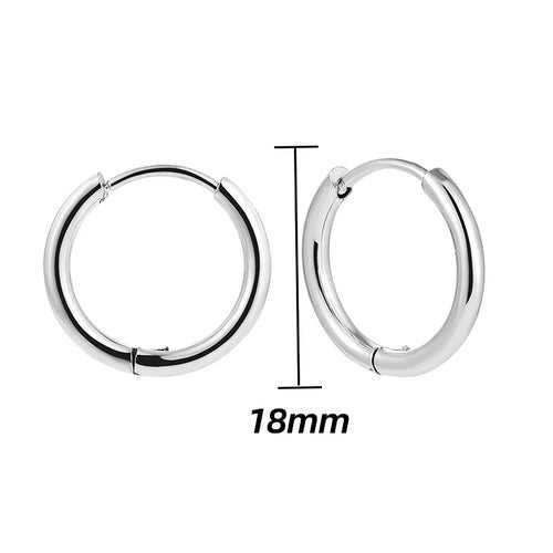 Retro Fashion Simple Geometric Round Hoop Earring Electroplating Unisex