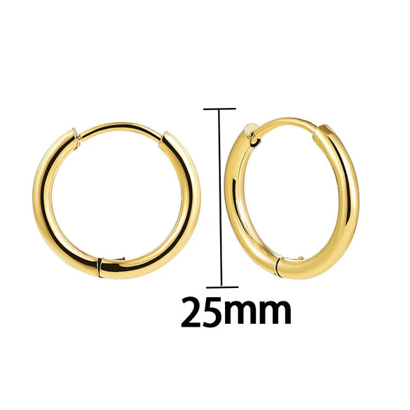 Retro Fashion Simple Geometric Round Hoop Earring Electroplating Unisex