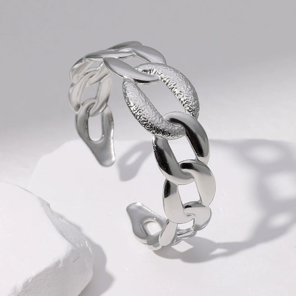 Retro Fashion Stainless Steel Chainshaped Cshaped Electroplated Bracelet