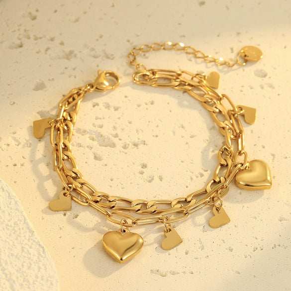 Retro Fashion Stainless Steel Geometric Pendant Bracelet For Women With Electroplating Design