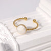 Retro Fashion Stainless Steel Ring With Geometric Design French High Grade Electroplating For Women