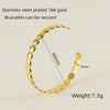 Retro Fashion 316L Stainless Steel Open Cshaped Women's Bracelet With Electroplating Treatment