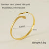 Retro Fashion 316L Stainless Steel Open Cshaped Women's Bracelet With Electroplating Treatment